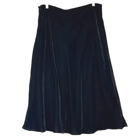 Lauren Ralph Lauren Velvet Midi Skirt size 14 NWT Black - Picture 1 of 5